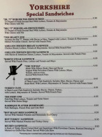 Yorkshire menu