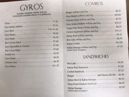 Bros Gyros menu