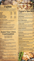 Pedro's Mexican Grill And Cantina menu