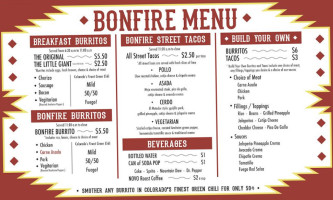 Bonfire Burritos menu
