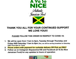 A Ya So Nice Authentic Jamaican Food food