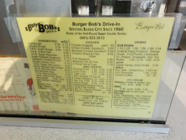 Burger Bob's Drive-in menu