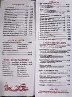 Hong Kong Express menu