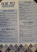 Blue Fez menu