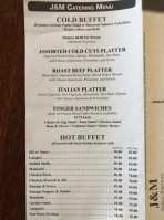 J M Italian Specialty menu
