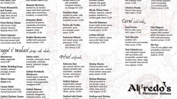 Alfredo's Italiano menu