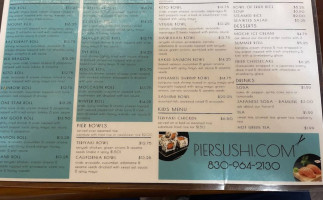 Pier Sushi menu