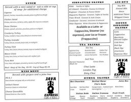 Java Express menu