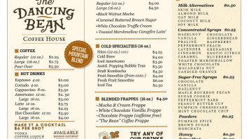 The Dancing Bean Coffee House menu