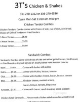 3t's Chicken And Shakes menu