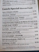 Maru Korean Cuisine Sushi menu