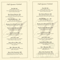 Halls Chophouse menu