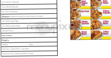 Bojangles ' Famous Chicken 'n Biscuits menu