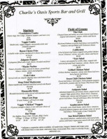 Charlies Oasis Sports And Grill menu