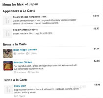 Maki Of Japan menu