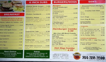 Danny's Place menu