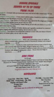 Bud's Diner menu