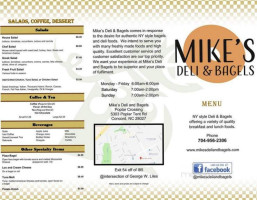 Mike's Deli Bagels menu