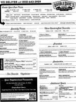 Doubledave's Pizzaworks menu