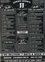 Jimmy John's Gourmet Sandwiches menu