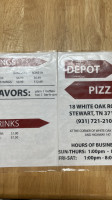 Depot Pizza menu