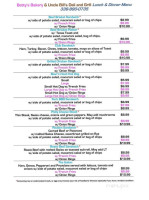 Betty's Breads Pastries menu