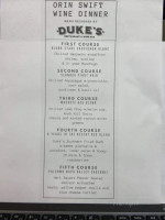 Duke's Restaurant And Wine Bar menu