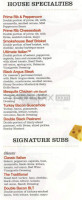 Dante's Pizza Subs menu