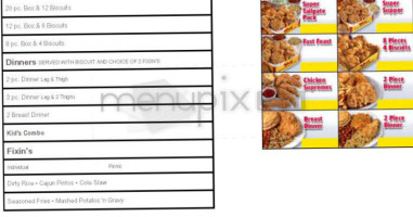 Bojangles' Famous Chicken menu