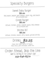 Morehead Burger Co menu