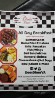 Dee's Diner menu