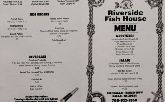 Riverside Fish House menu