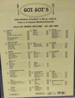 Goi-goi's menu