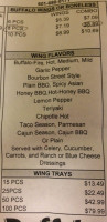 Buffalo Express menu