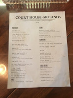 Court House Grounds menu