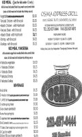 Osaka Express Grill menu