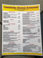 Castanedas Mexican menu