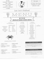 Lou Lou's Seafood menu