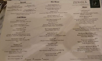 Zenola Mediterranean Vienna menu