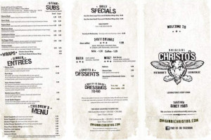 Original Christo's Restaurants menu