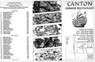Canton Chinese menu