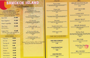Bangkok Island Thai Fusion menu