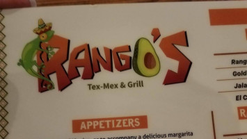 Rangoas Tex-mex Grill menu
