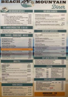 Beach Mountain Diner menu