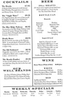 Brooks Tavern menu