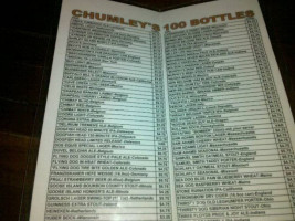 Chumleys Booth menu