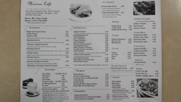 Marina Cafe menu