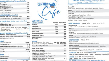 Century Café menu