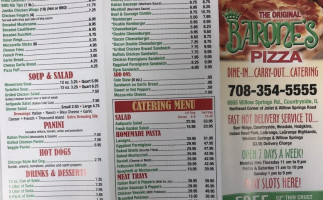 Barone's Pizza Of Countryside menu