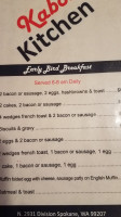 Kalico Kitchen menu